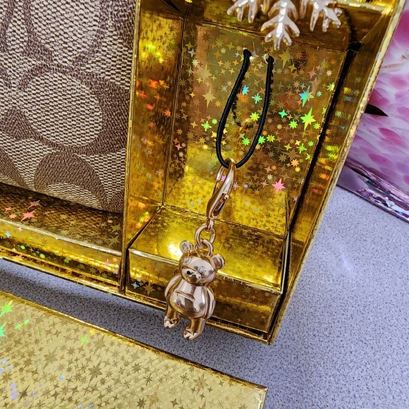 NWT Coach Signature Large Leather wristlet with charms - Picture 6 of 9